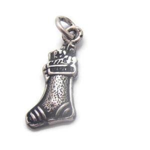Christmas Boot Charm .925 Sterling Silver !!